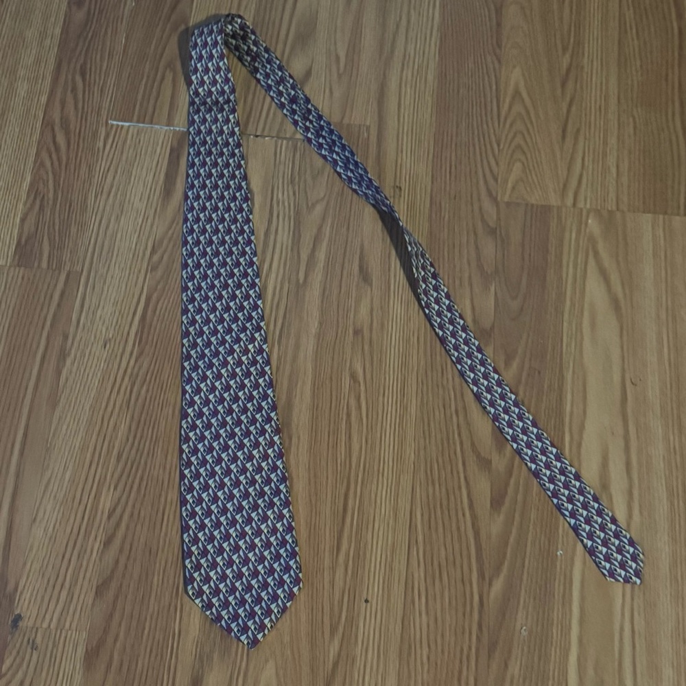 Aquascutum of London Men’s Tie‎ Accessory Abstract Diamond Pattern Classic